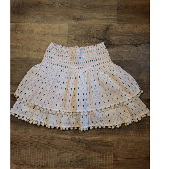 Lilly Pulitzer Ethenia Tiered Smocked Waist Skirt Pom Pom Details XXS Festival - Picture 7 of 9